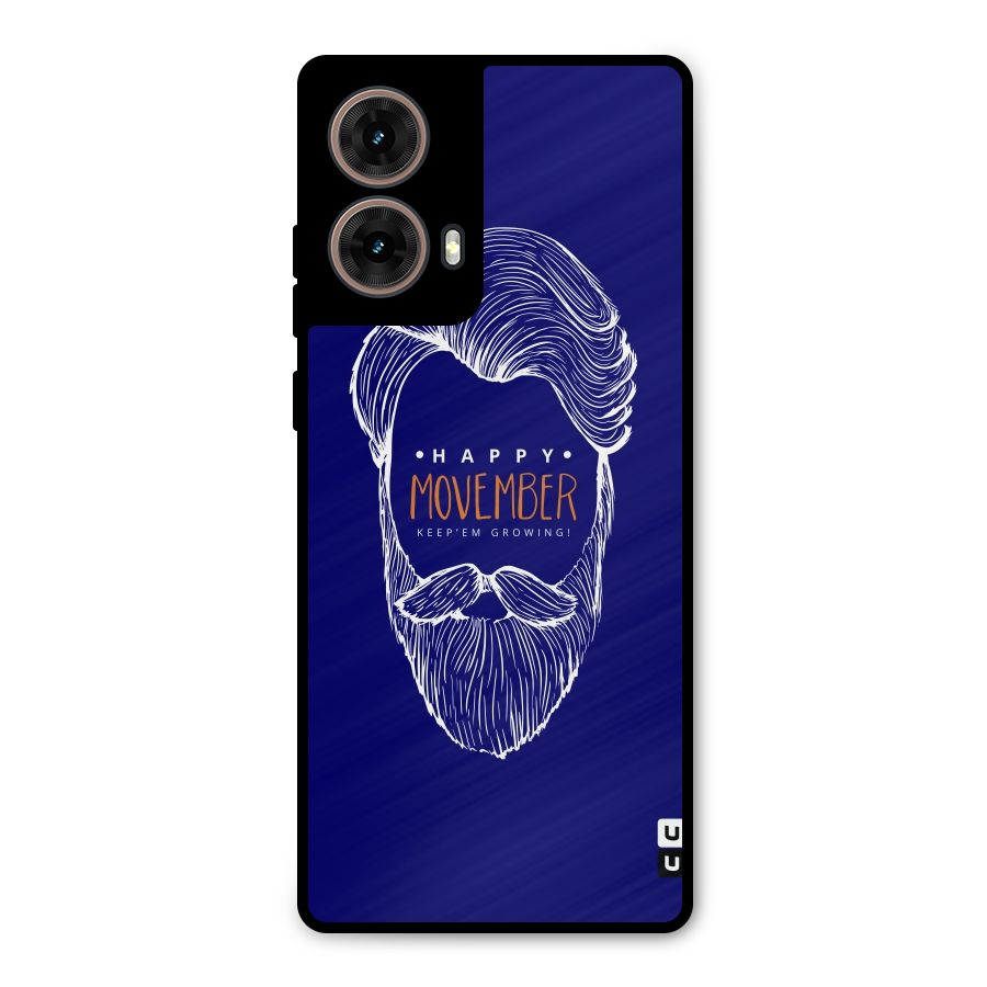 Happy Movember Blue Metal Back Case for Moto G85