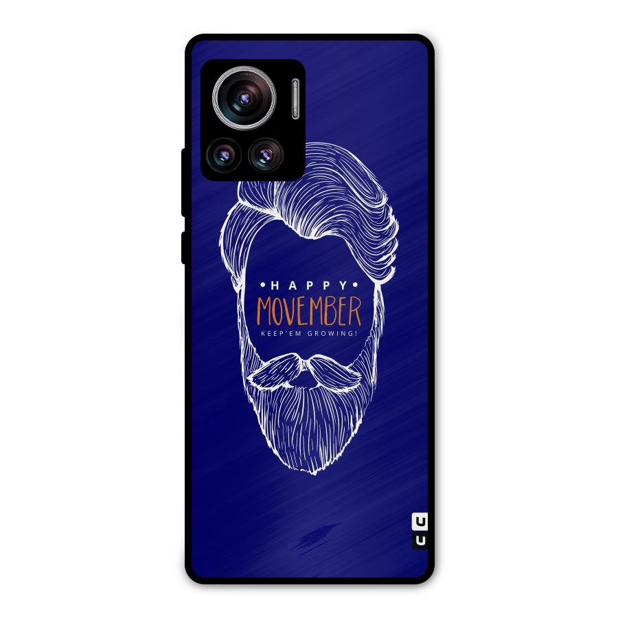 Happy Movember Blue Metal Back Case for Motorola Edge 30 Ultra