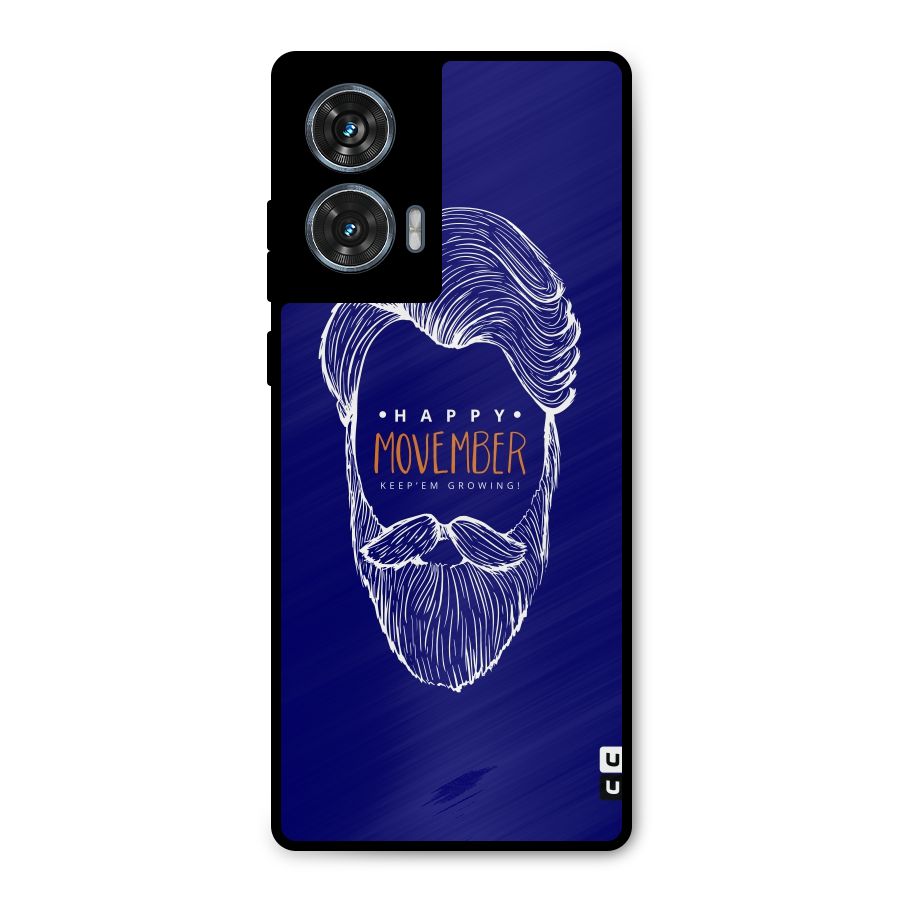 Happy Movember Blue Metal Back Case for Motorola Edge 50 Fusion
