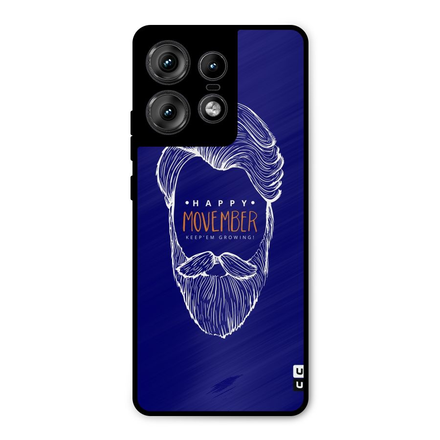 Happy Movember Blue Metal Back Case for Motorola Edge 50 Pro
