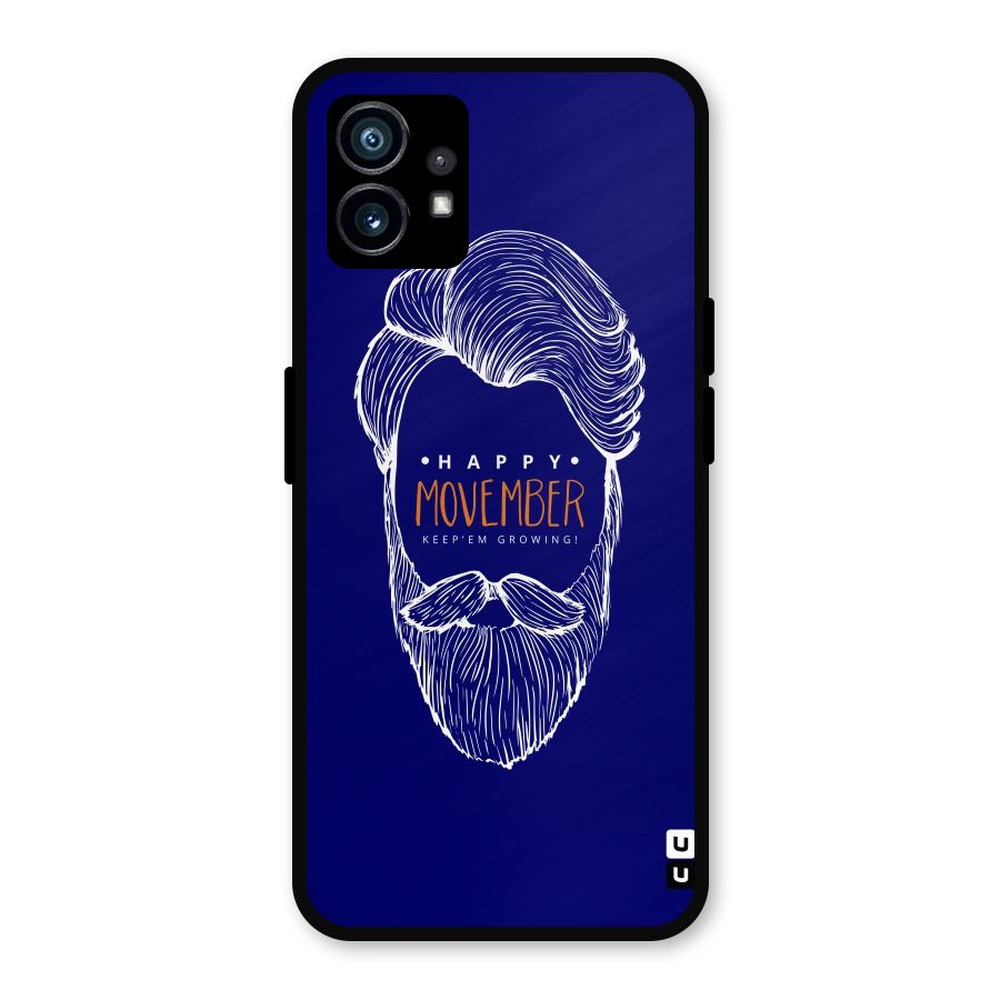 Happy Movember Blue Metal Back Case for Nothing Phone 1