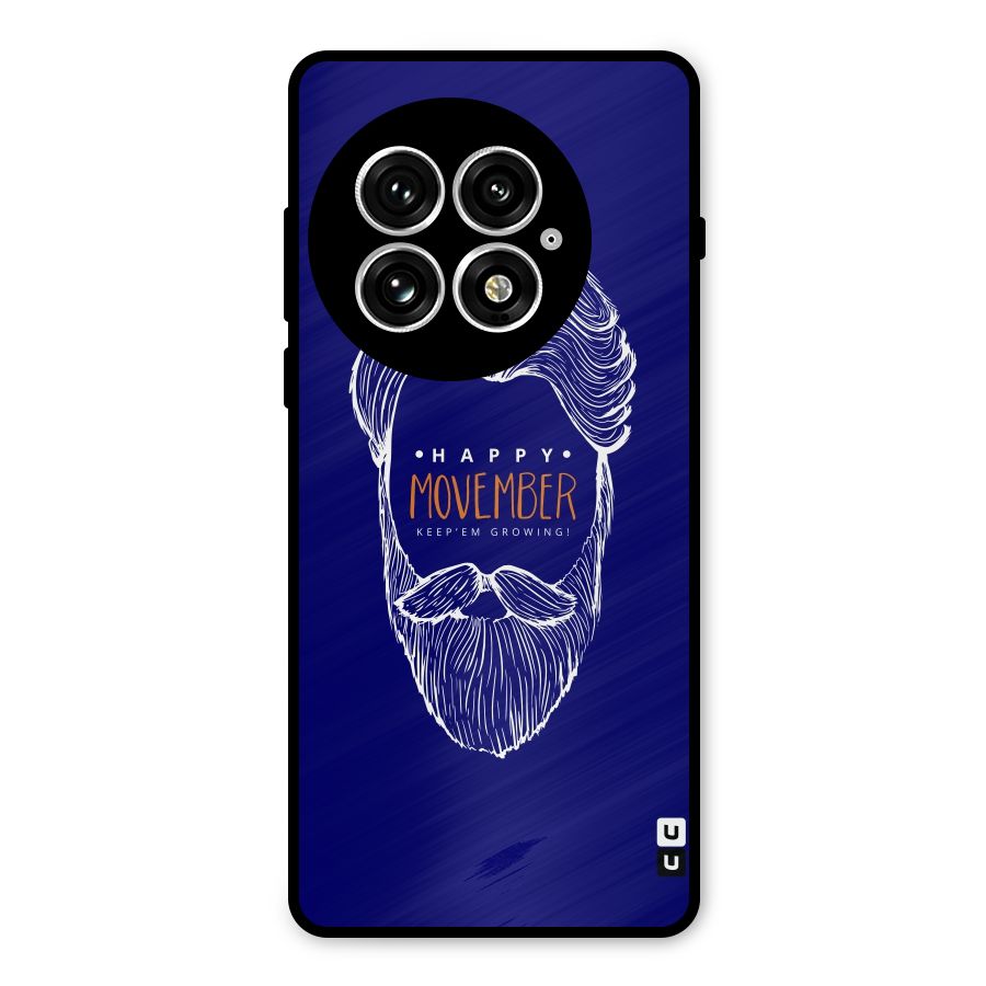 Happy Movember Blue Metal Back Case for OnePlus 13