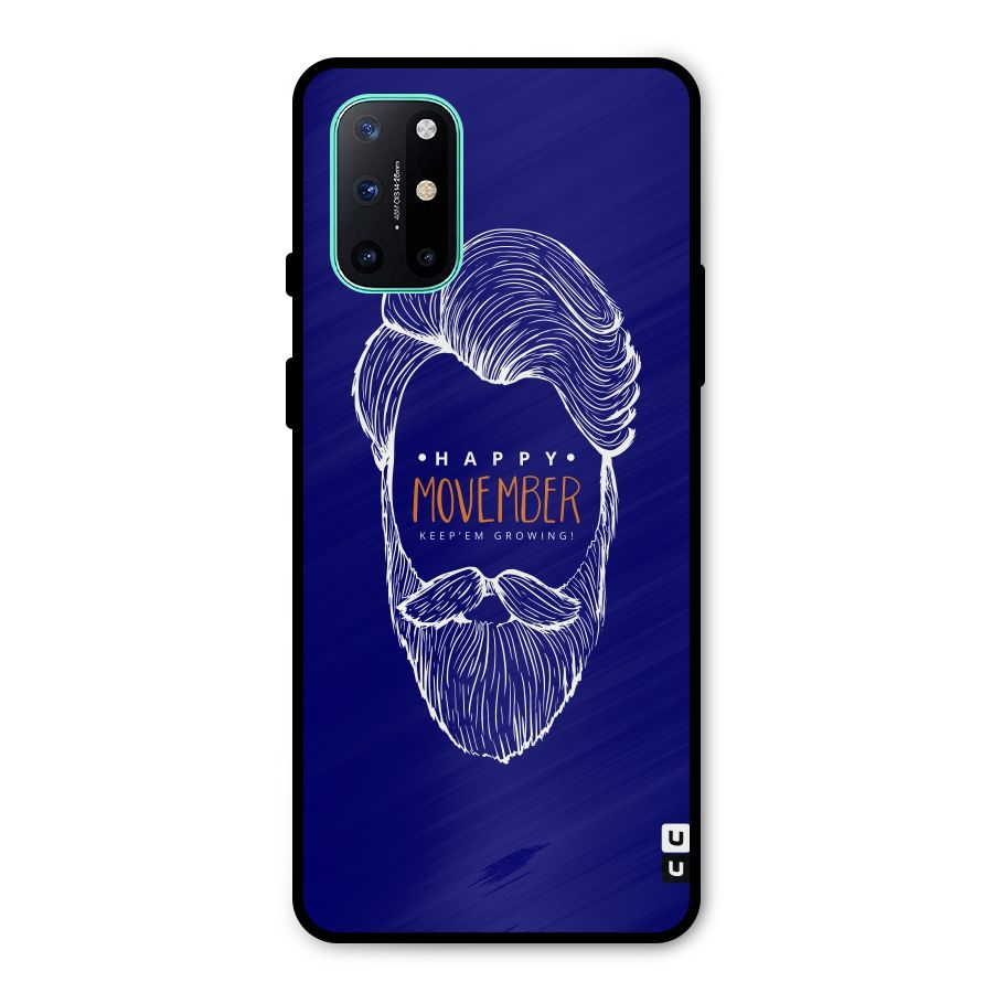 Happy Movember Blue Metal Back Case for OnePlus 8T