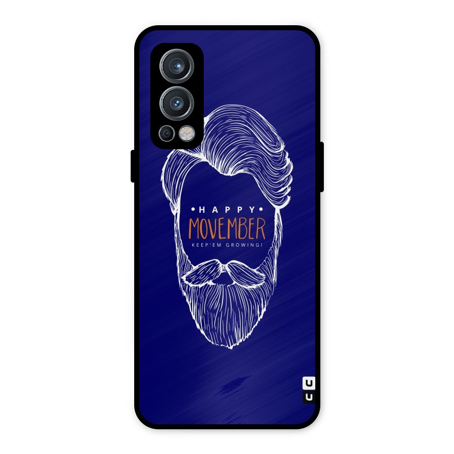 Happy Movember Blue Metal Back Case for OnePlus Nord 2 5G