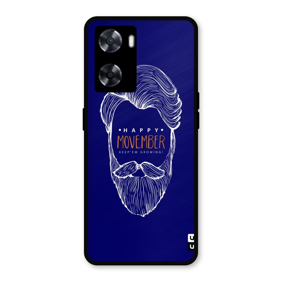 Happy Movember Blue Metal Back Case for OnePlus Nord N20 SE