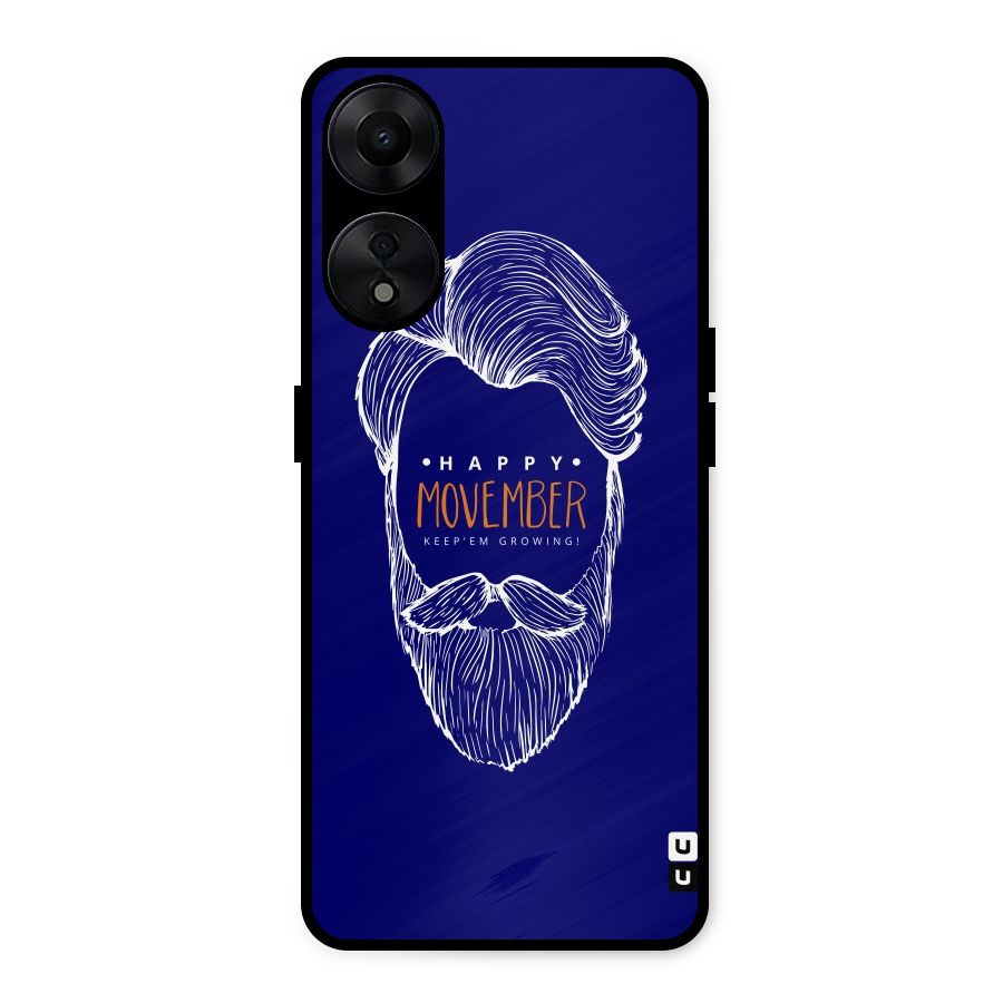 Happy Movember Blue Metal Back Case for Oppo A78 5G