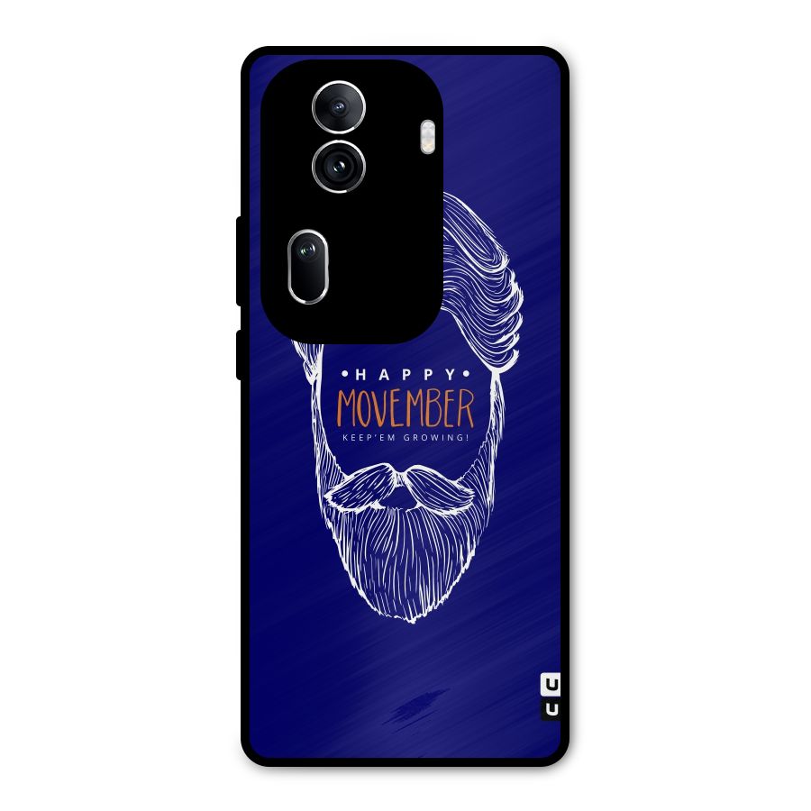 Happy Movember Blue Metal Back Case for Oppo Reno11 Pro 5G