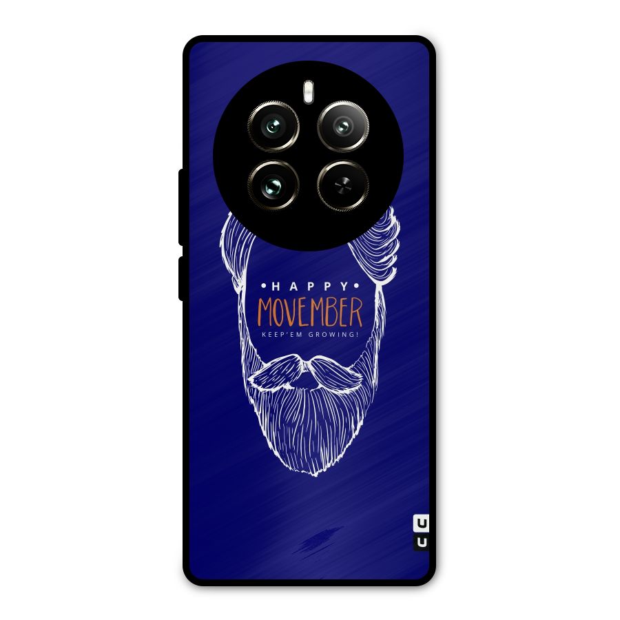 Happy Movember Blue Metal Back Case for Realme 12 Pro