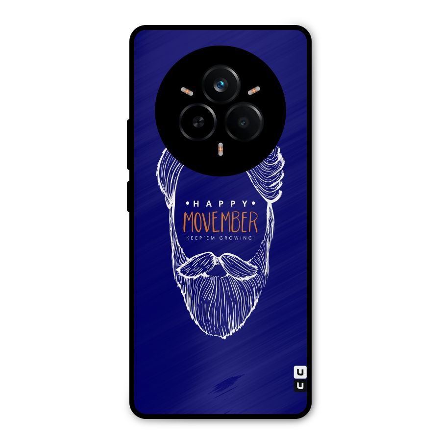 Happy Movember Blue Metal Back Case for Realme 14 Pro