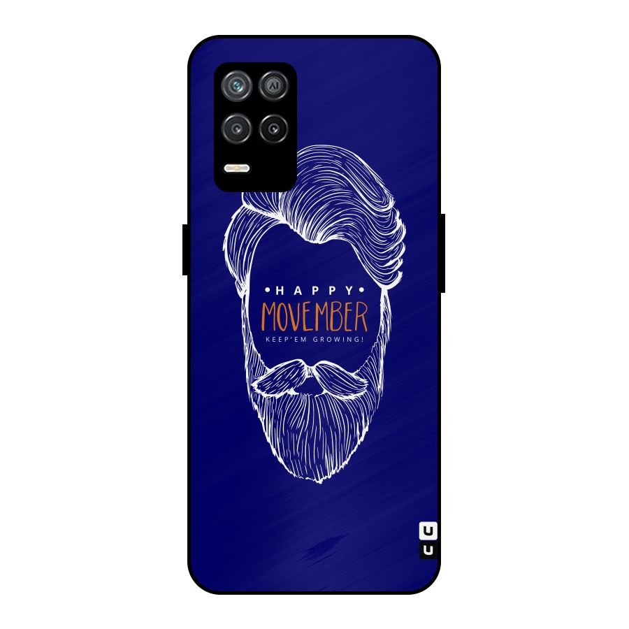 Happy Movember Blue Metal Back Case for Realme 8 5G