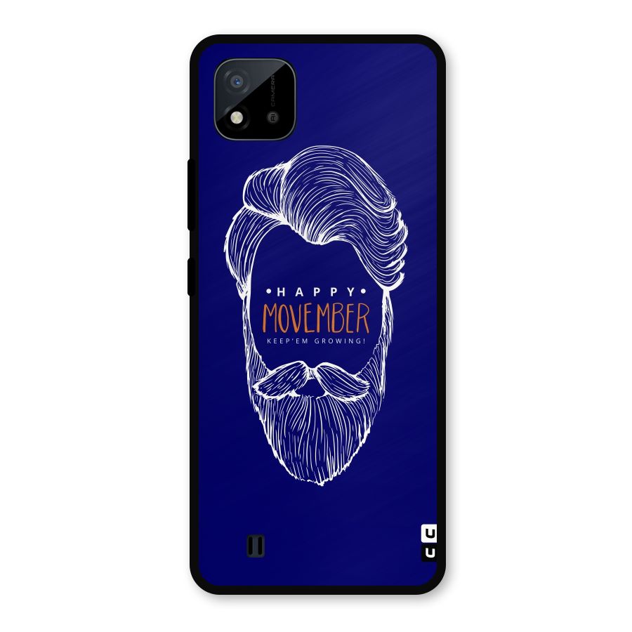 Happy Movember Blue Metal Back Case for Realme C11 2021