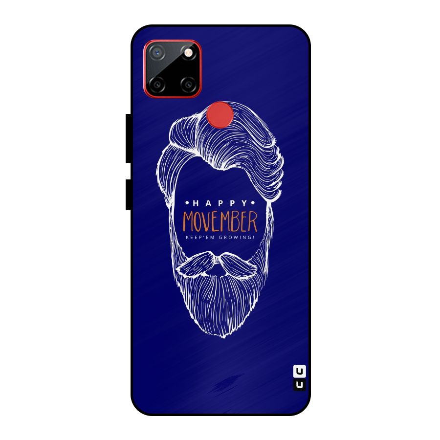 Happy Movember Blue Metal Back Case for Realme C12