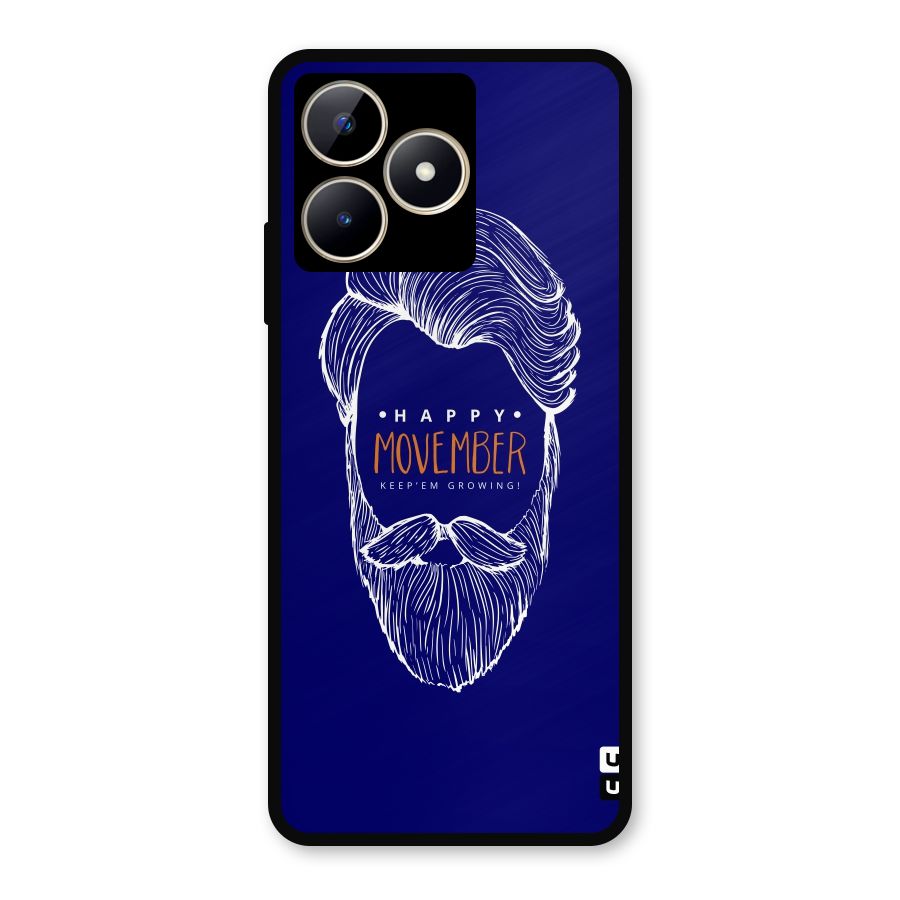 Happy Movember Blue Metal Back Case for Realme C53