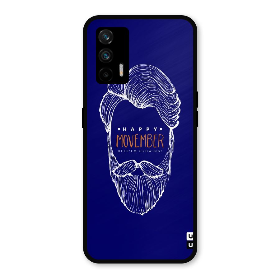 Happy Movember Blue Metal Back Case for Realme GT 5G
