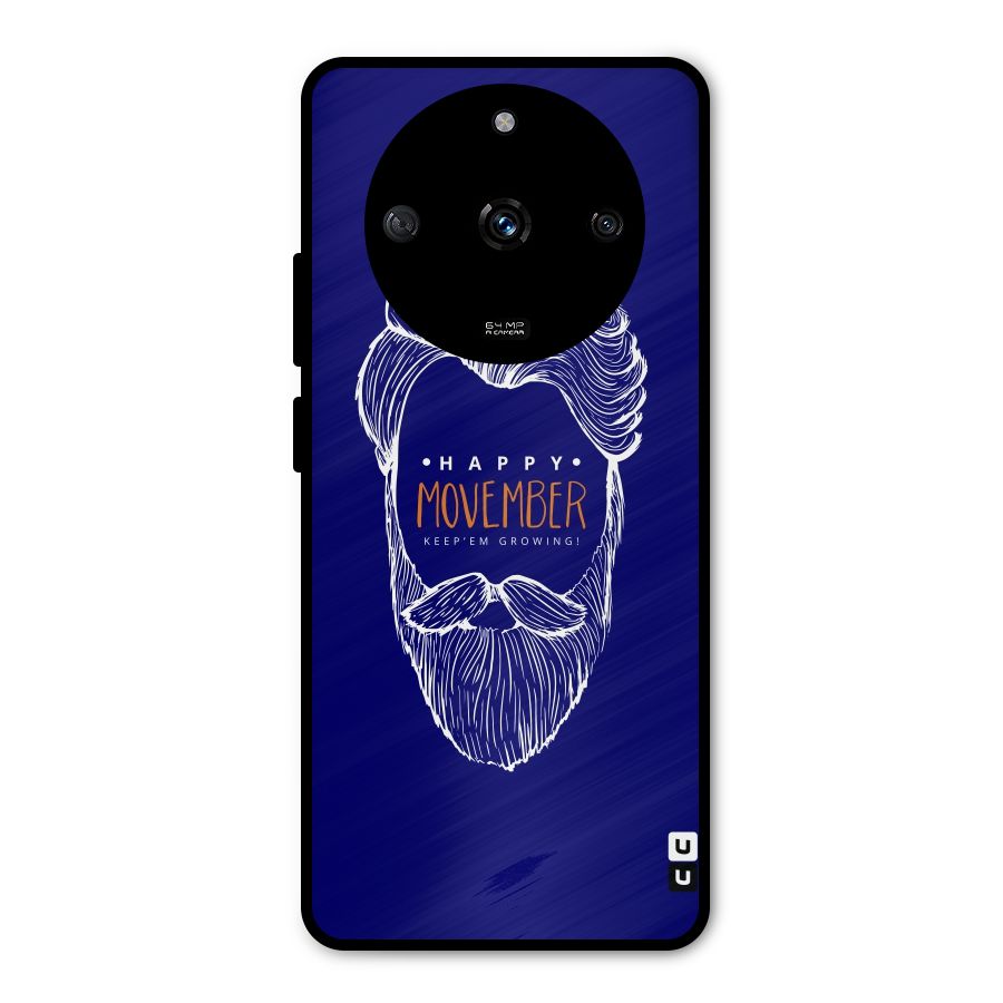 Happy Movember Blue Metal Back Case for Realme Narzo 60 5G