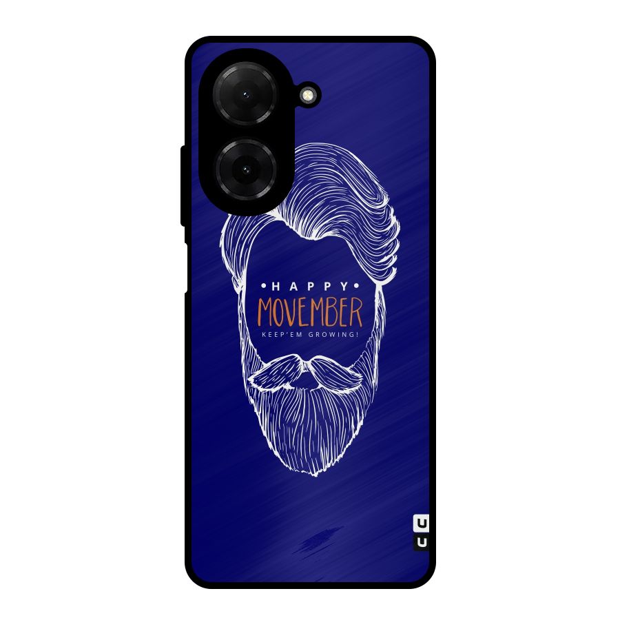 Happy Movember Blue Metal Back Case for Redmi A5 4G