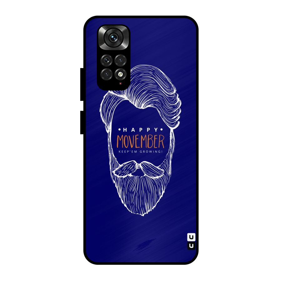 Happy Movember Blue Metal Back Case for Redmi Note 11 Pro