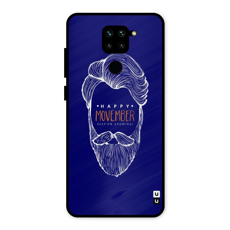 Happy Movember Blue Metal Back Case for Redmi Note 9