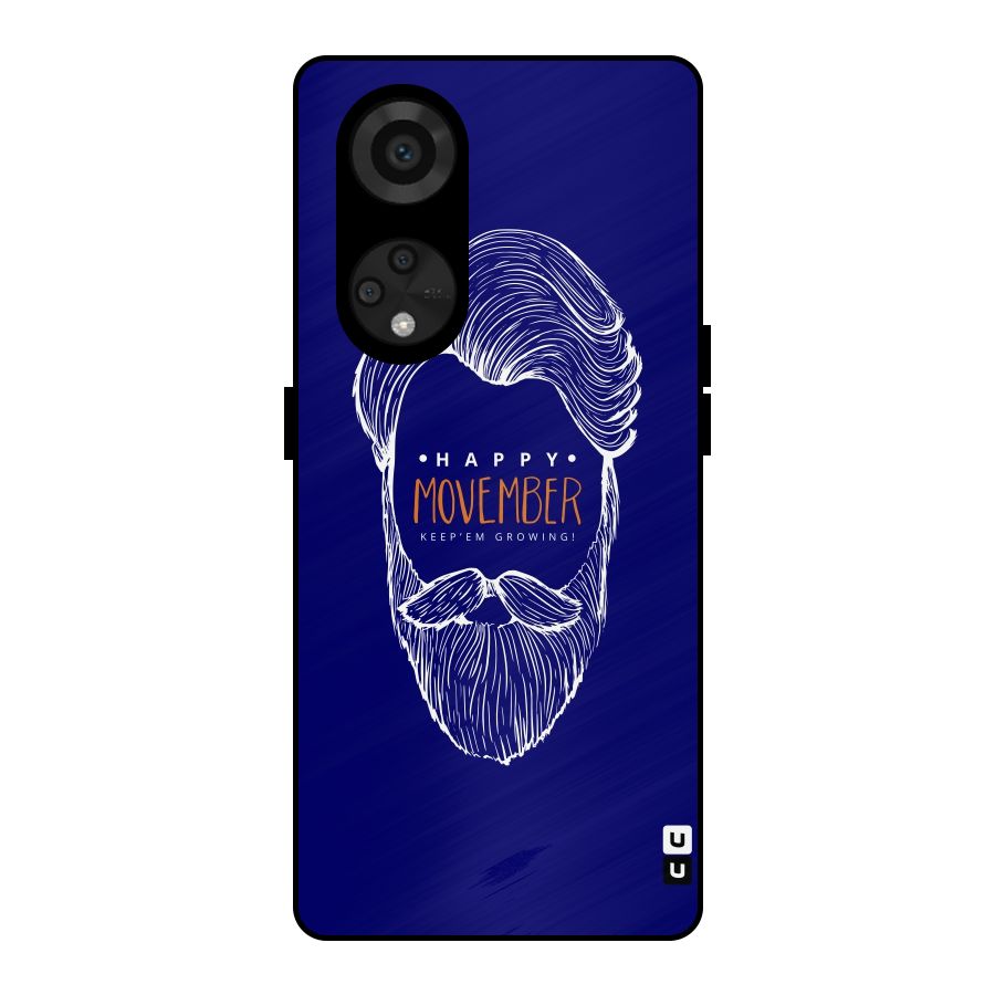 Happy Movember Blue Metal Back Case for Reno8 T 5G