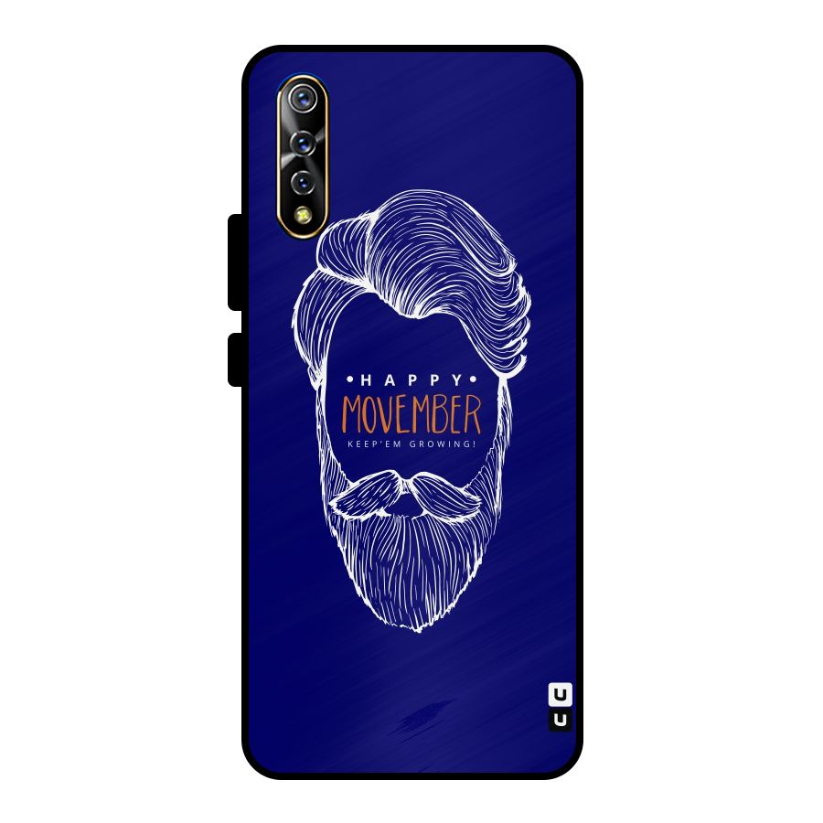 Happy Movember Blue Metal Back Case for Vivo S1