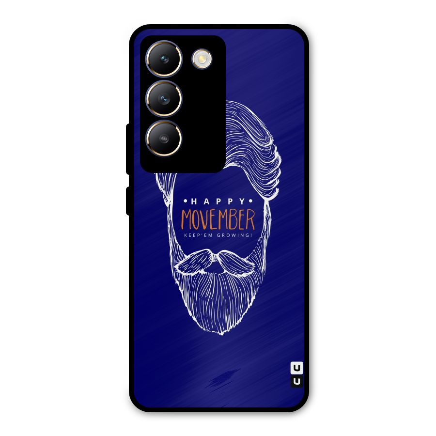 Happy Movember Blue Metal Back Case for Vivo T3 5G
