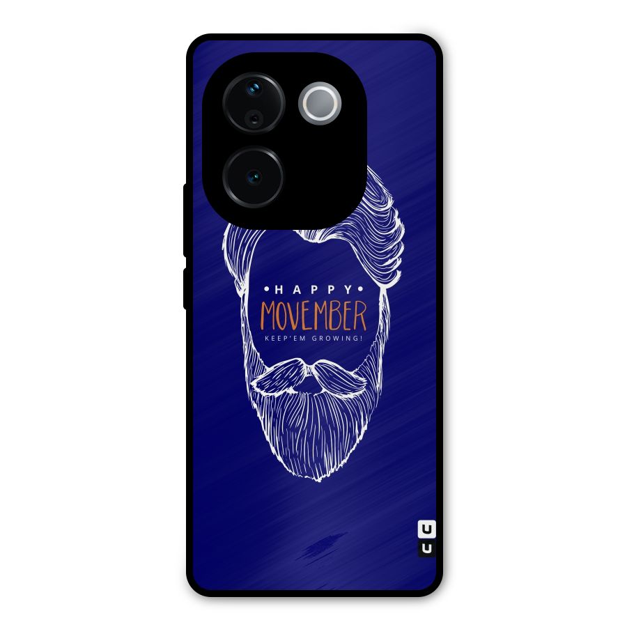 Happy Movember Blue Metal Back Case for Vivo T3 Pro