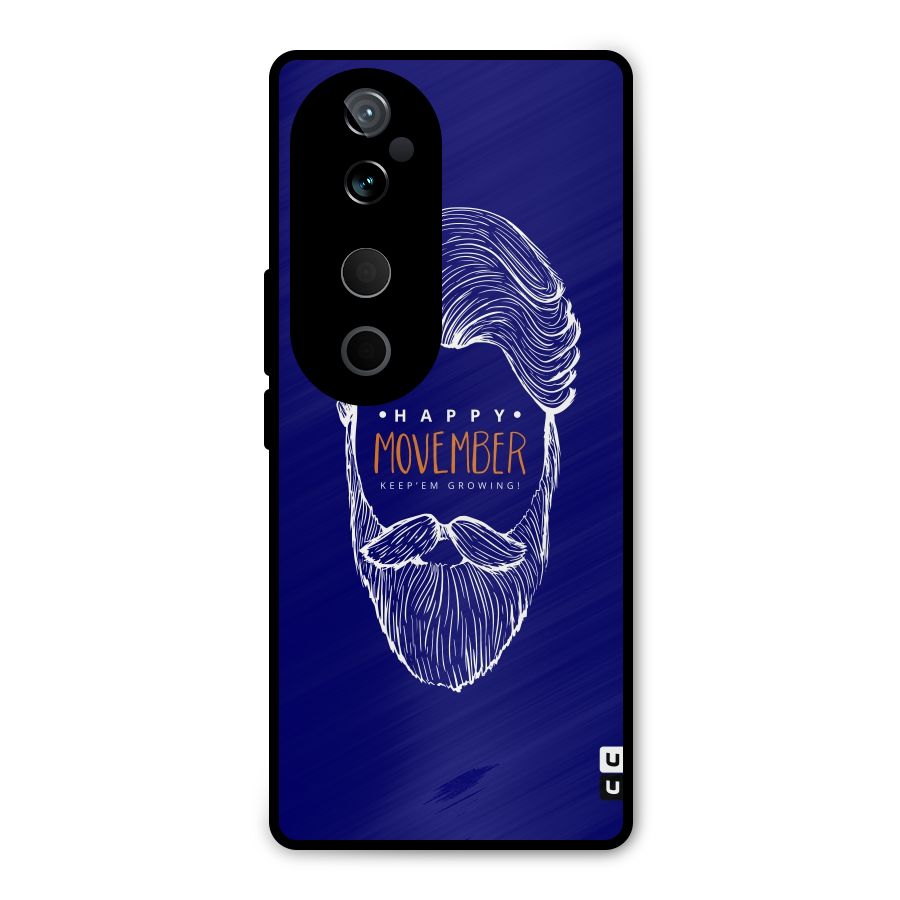 Happy Movember Blue Metal Back Case for Vivo T3 Ultra