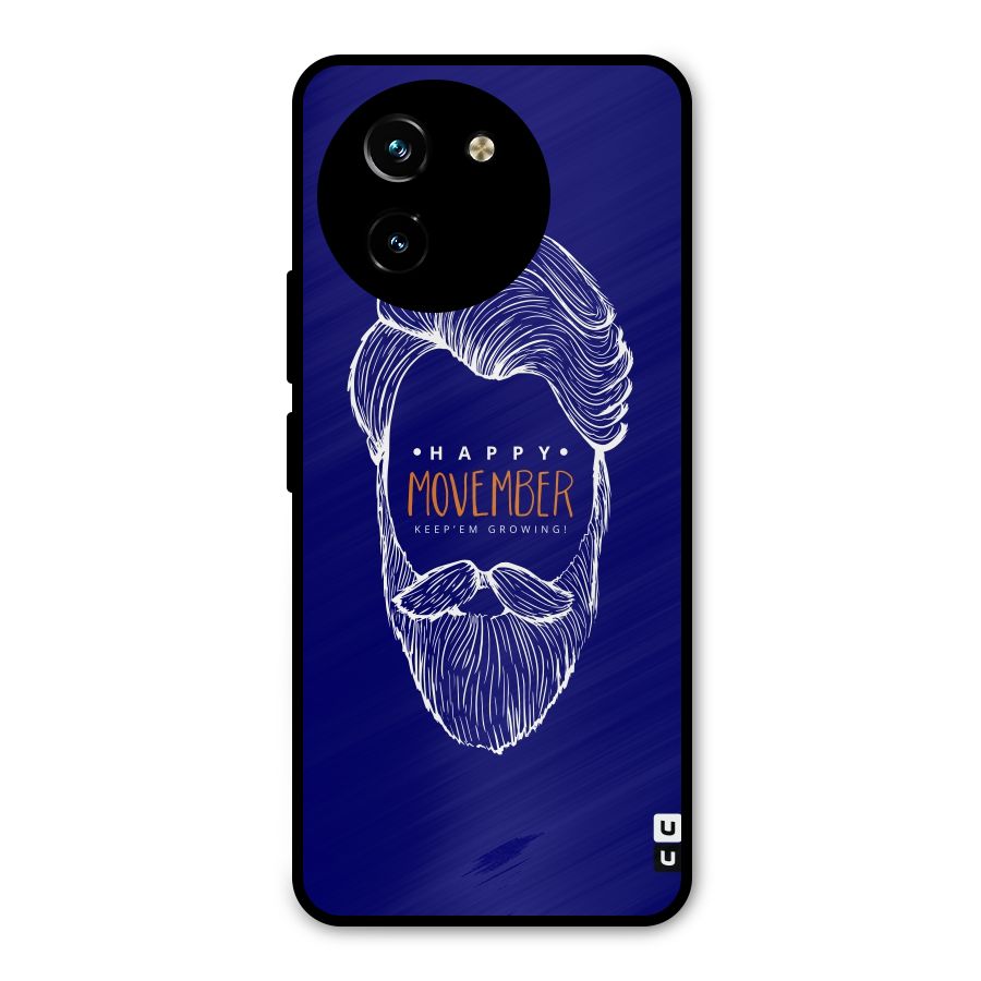 Happy Movember Blue Metal Back Case for Vivo T3x