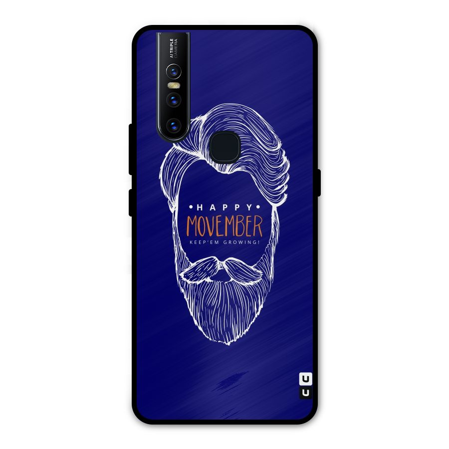Happy Movember Blue Metal Back Case for Vivo V15
