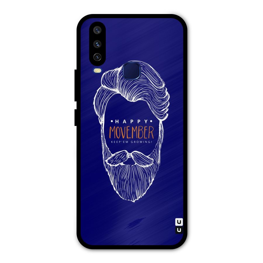 Happy Movember Blue Metal Back Case for Vivo V17