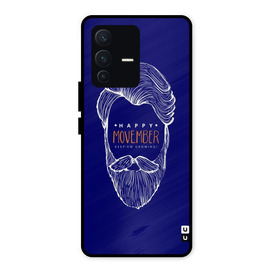 Happy Movember Blue Metal Back Case for Vivo V23 5G