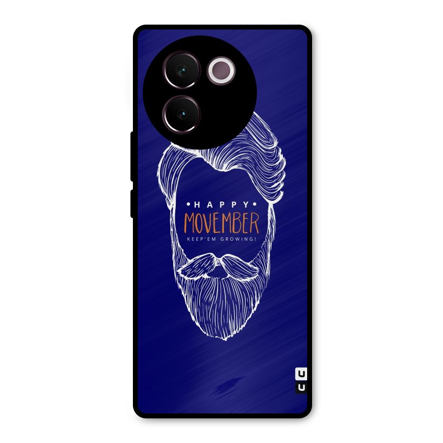Happy Movember Blue Metal Back Case for Vivo V30e