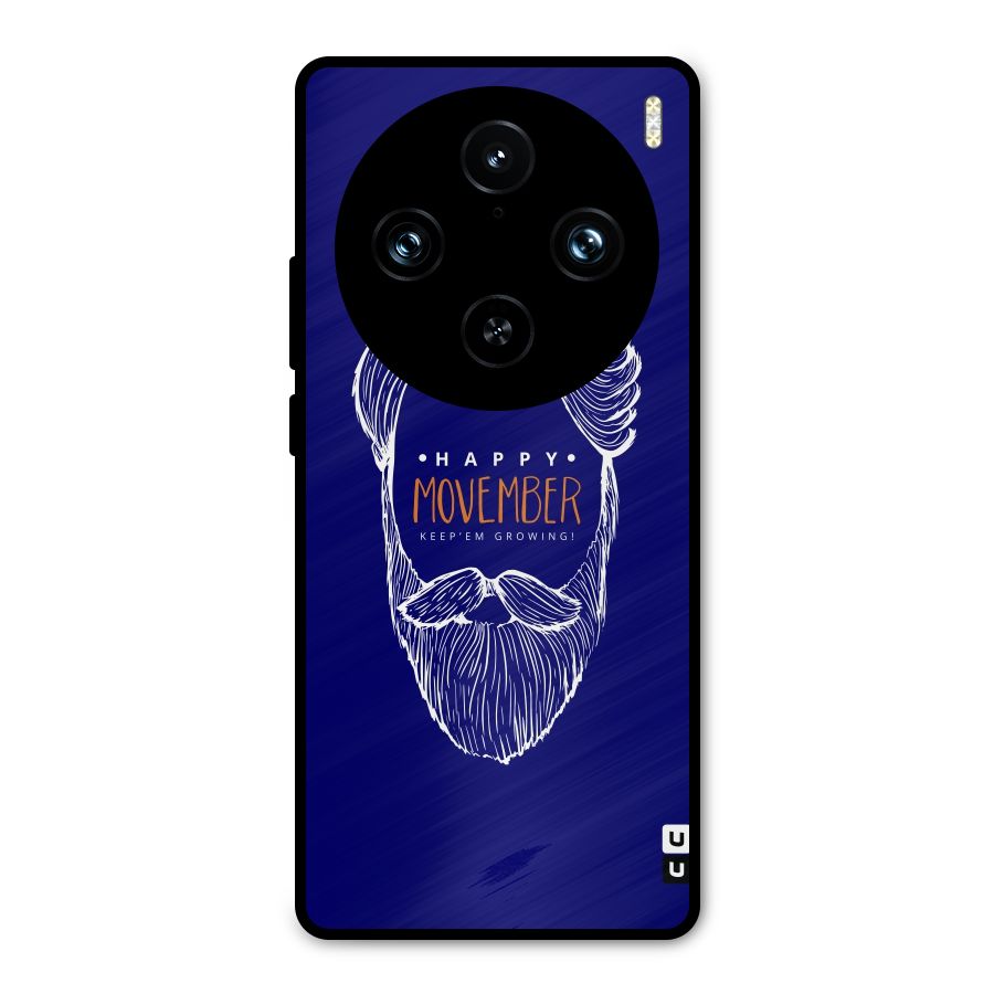 Happy Movember Blue Metal Back Case for Vivo X100 Pro