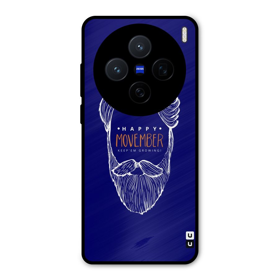 Happy Movember Blue Metal Back Case for Vivo X200