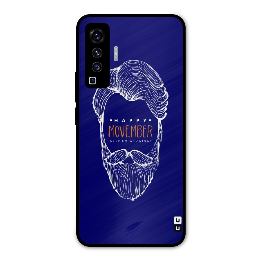Happy Movember Blue Metal Back Case for Vivo X50