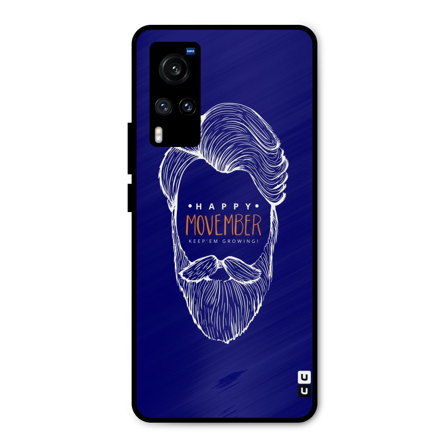 Happy Movember Blue Metal Back Case for Vivo X60