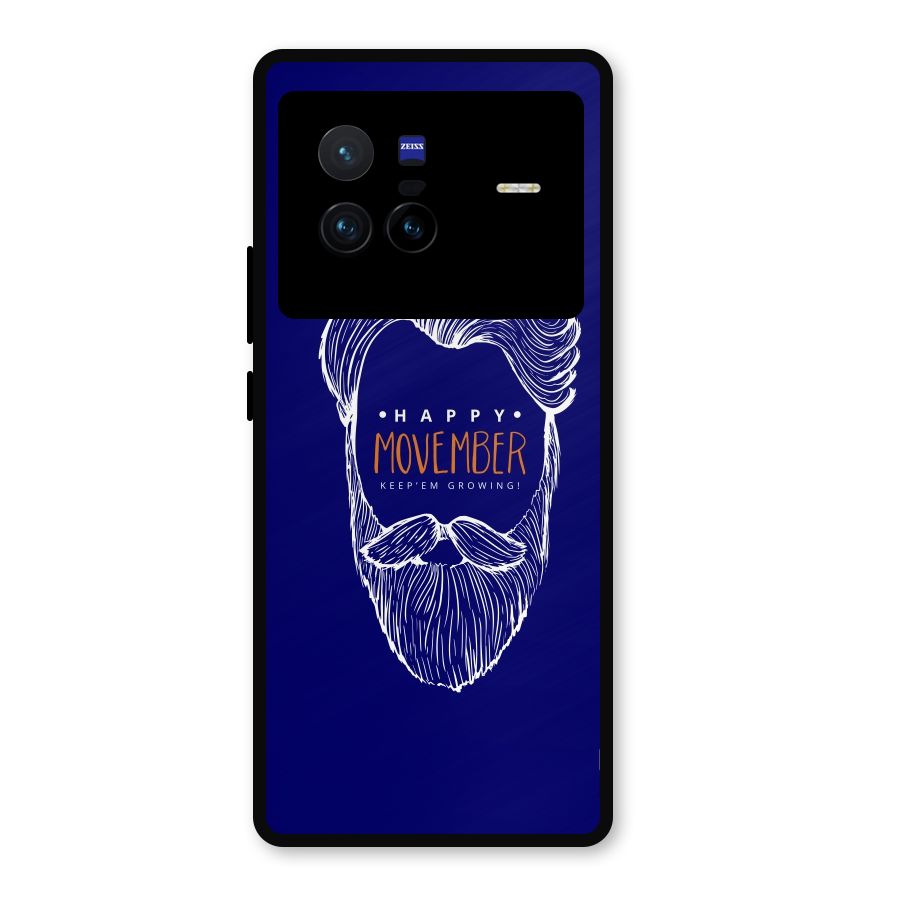 Happy Movember Blue Metal Back Case for Vivo X80
