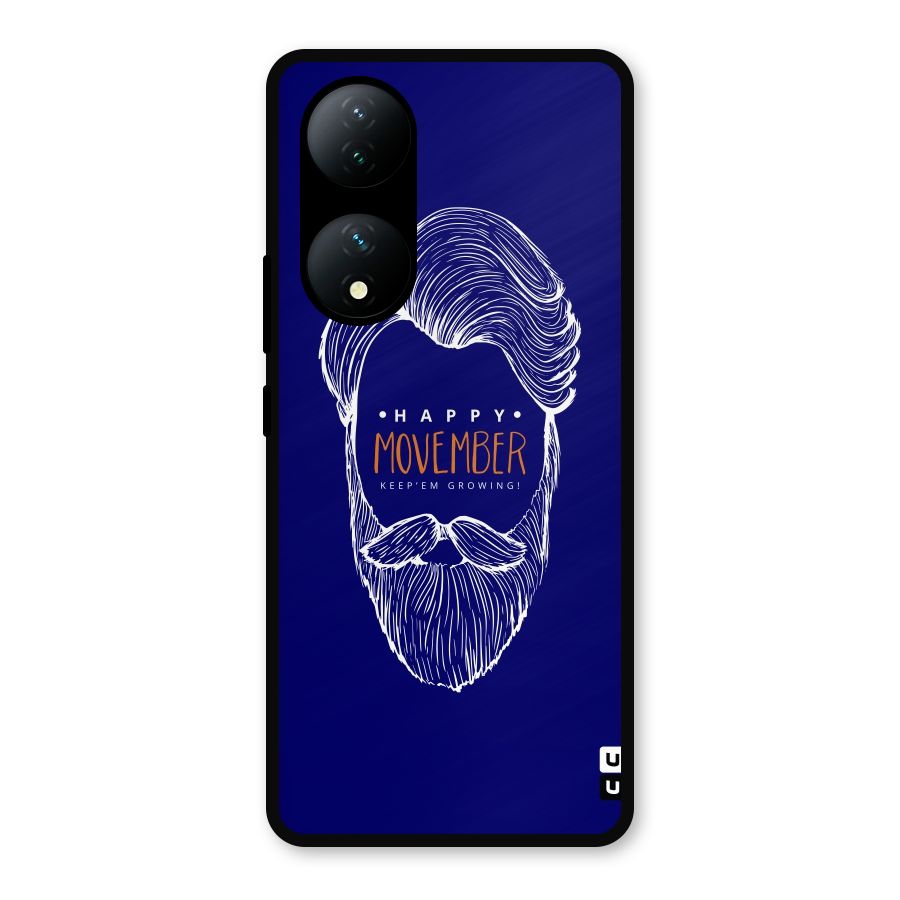 Happy Movember Blue Metal Back Case for Vivo Y100