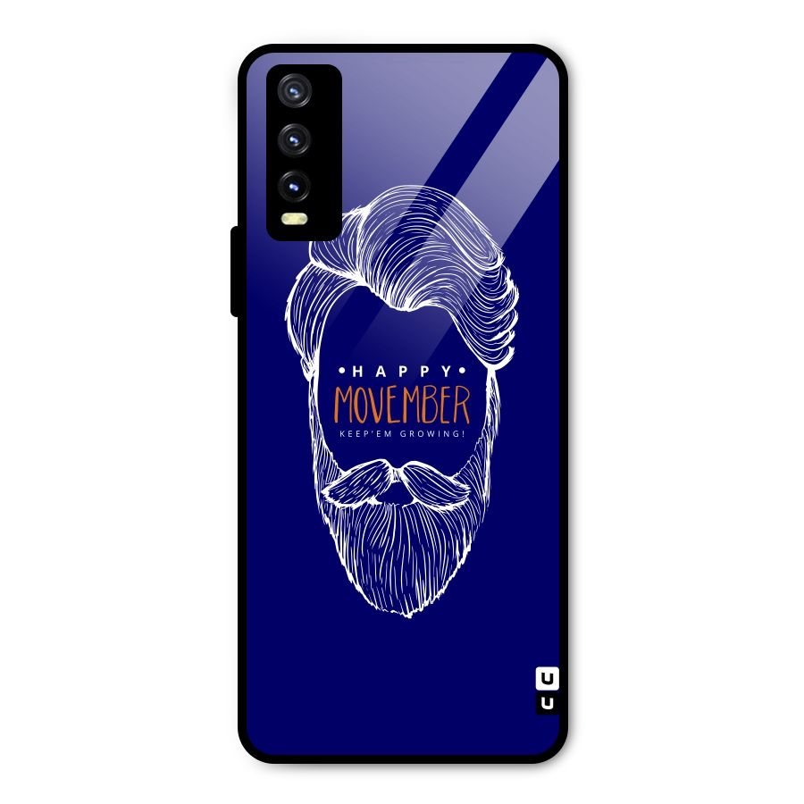 Happy Movember Blue Metal Back Case for Vivo Y20