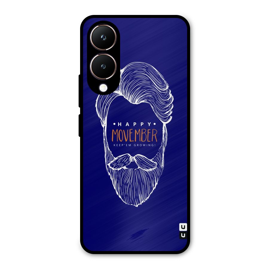 Happy Movember Blue Metal Back Case for Vivo Y28