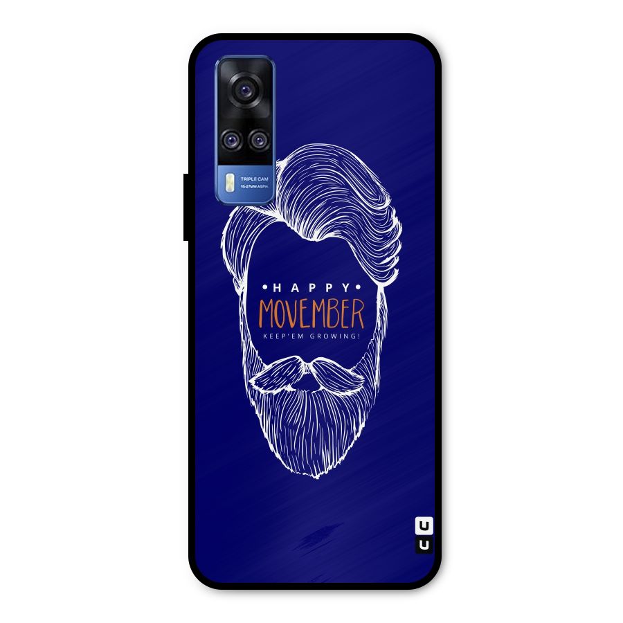 Happy Movember Blue Metal Back Case for Vivo Y31