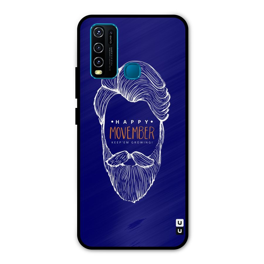 Happy Movember Blue Metal Back Case for Vivo Y50
