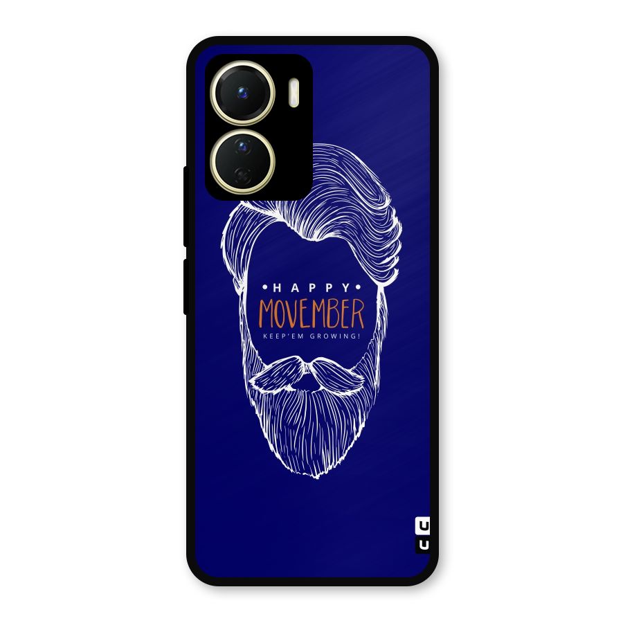 Happy Movember Blue Metal Back Case for Vivo Y56