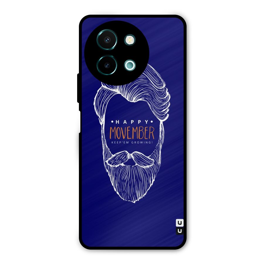 Happy Movember Blue Metal Back Case for Vivo Y58