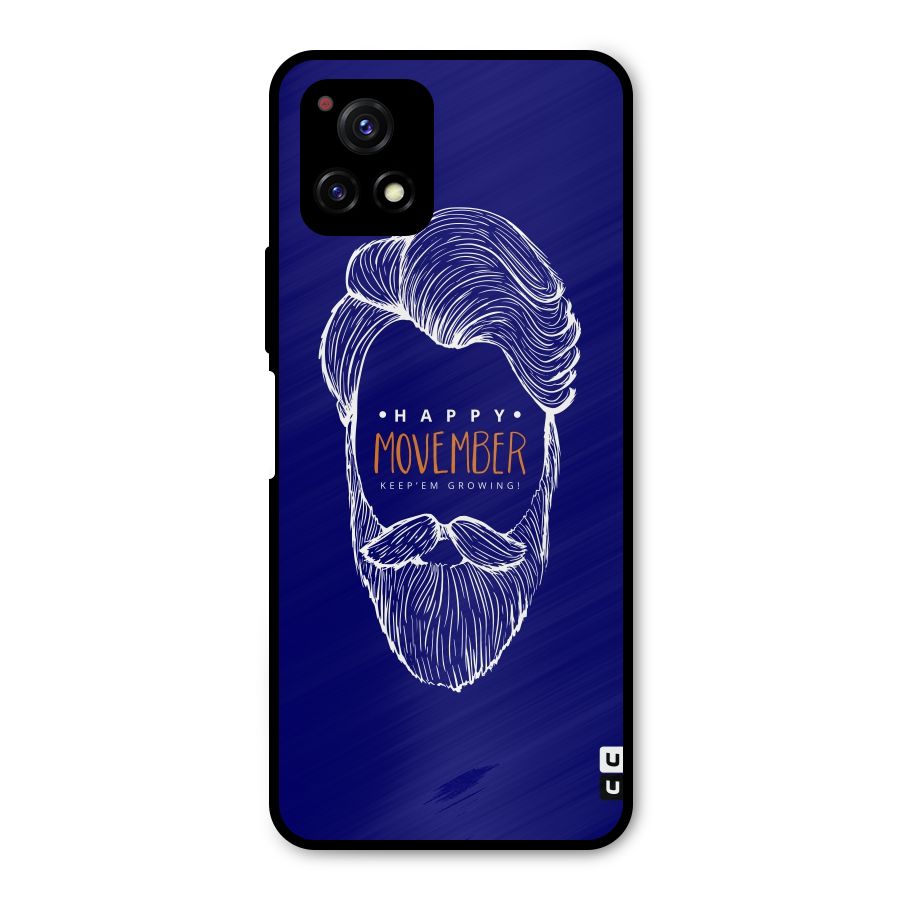 Happy Movember Blue Metal Back Case for Vivo Y72 5G