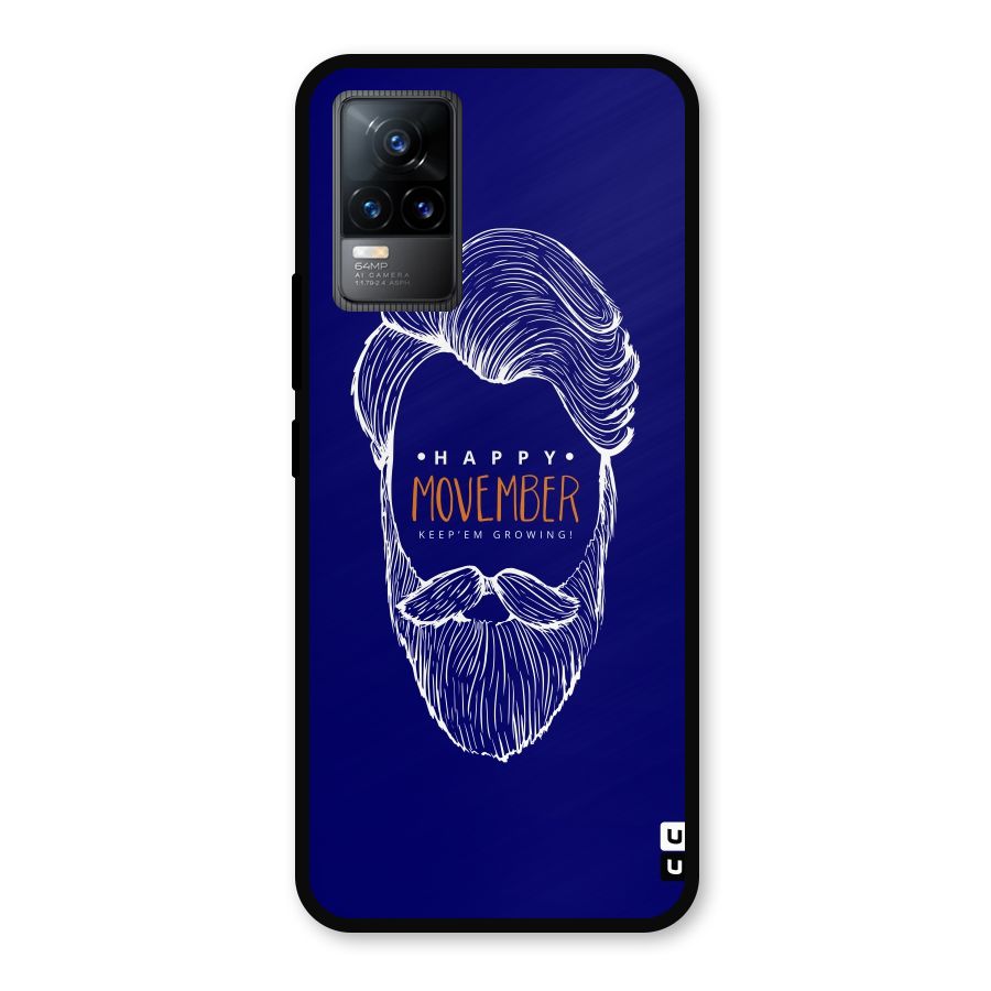 Happy Movember Blue Metal Back Case for Vivo Y73