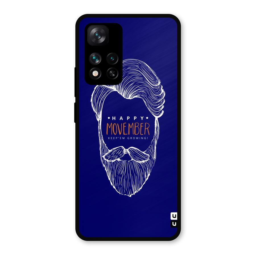 Happy Movember Blue Metal Back Case for Xiaomi 11i Hypercharge 5G