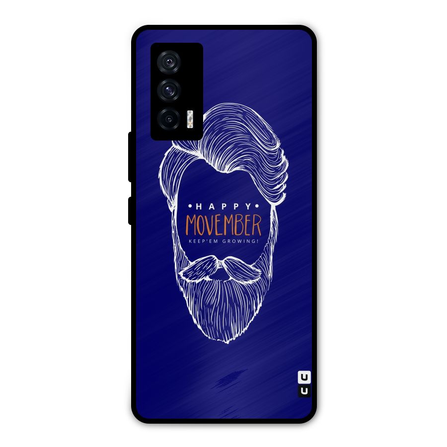 Happy Movember Blue Metal Back Case for iQOO 7 5G