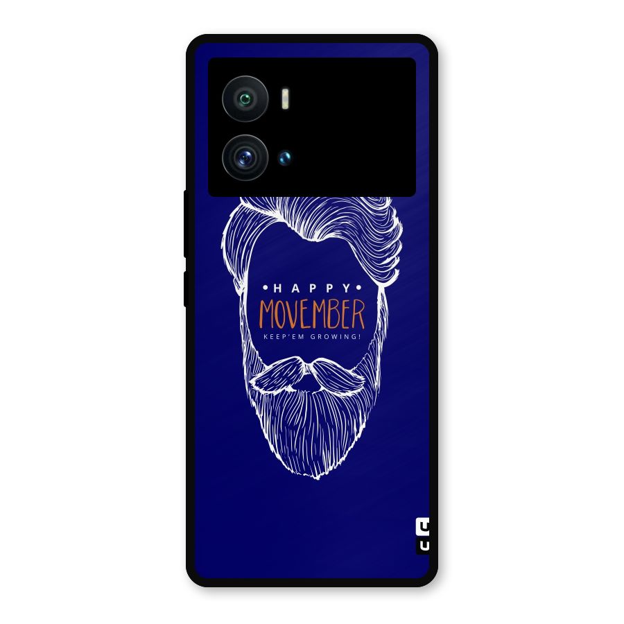 Happy Movember Blue Metal Back Case for iQOO 9 Pro