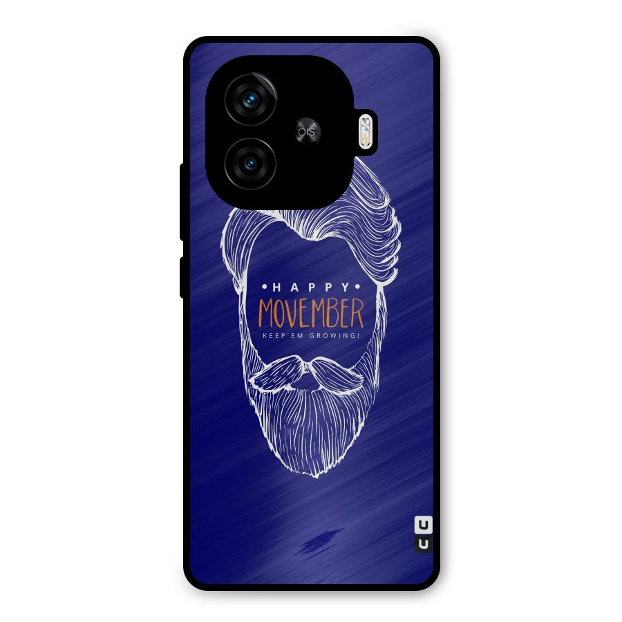 Happy Movember Blue Metal Back Case for iQOO Neo 10R